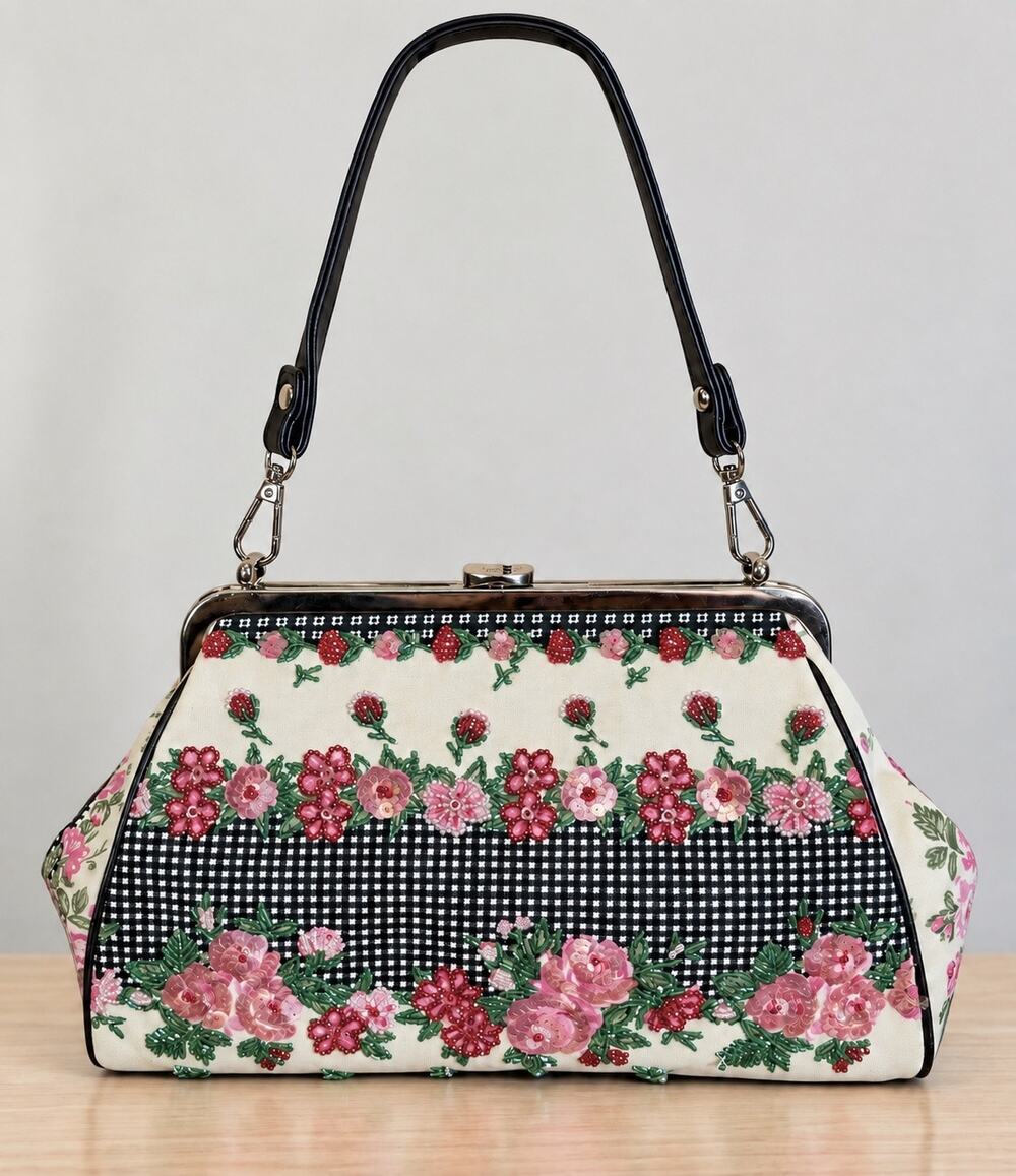 Y2K Isabella Fiore Beaded Floral Bag